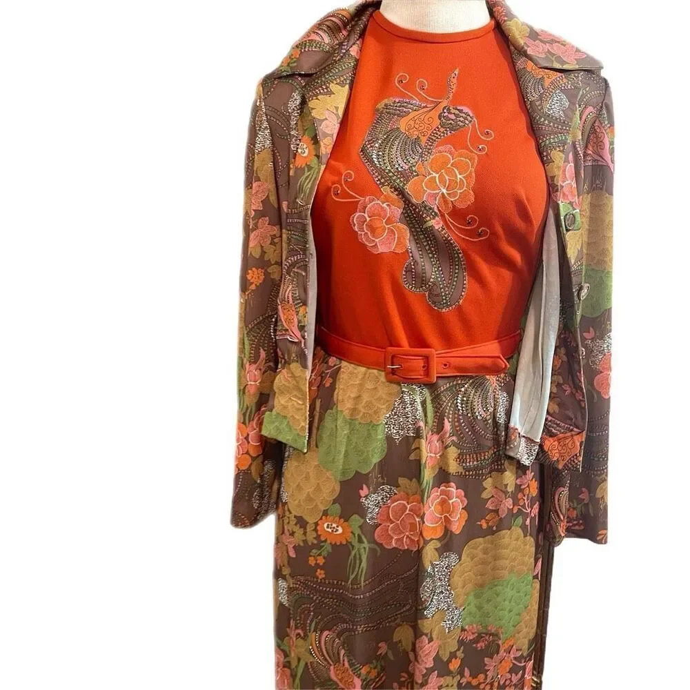 Mel Warshaw Vintage Floral 60s Retro Dress Size 12